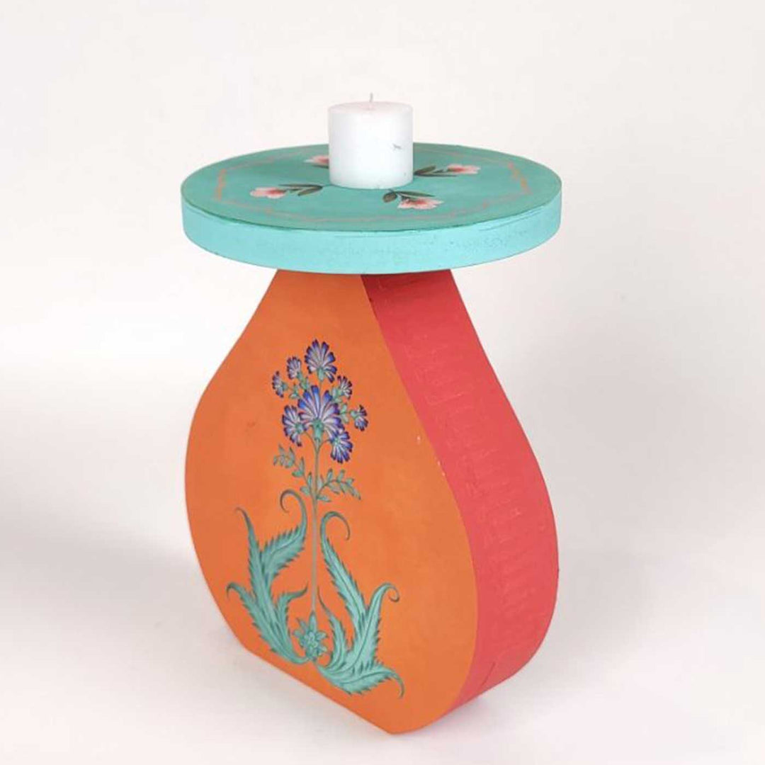 Hand-Painted Antara Wooden Candle Holder