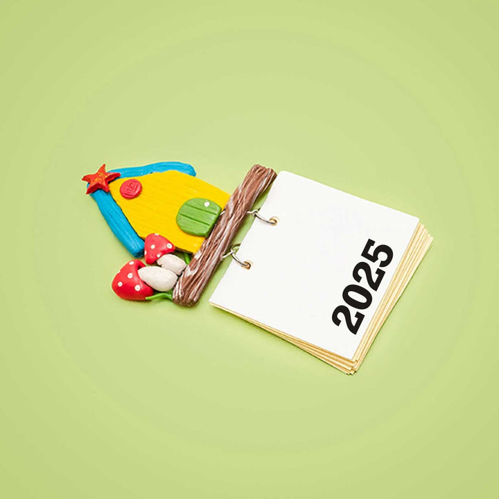 Yellow Birdhouse 2026 Clay Calendar Magnet