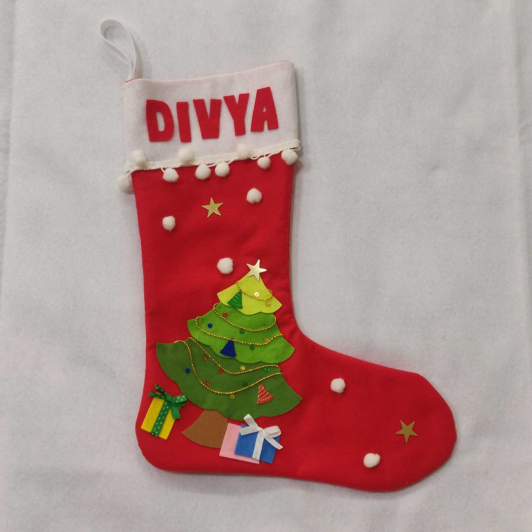 Personalized Felt Tree Christmas Stocking