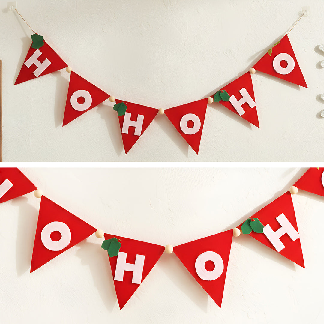 Handmade "HOHOHO" Felt Bunting For Christmas Decoration