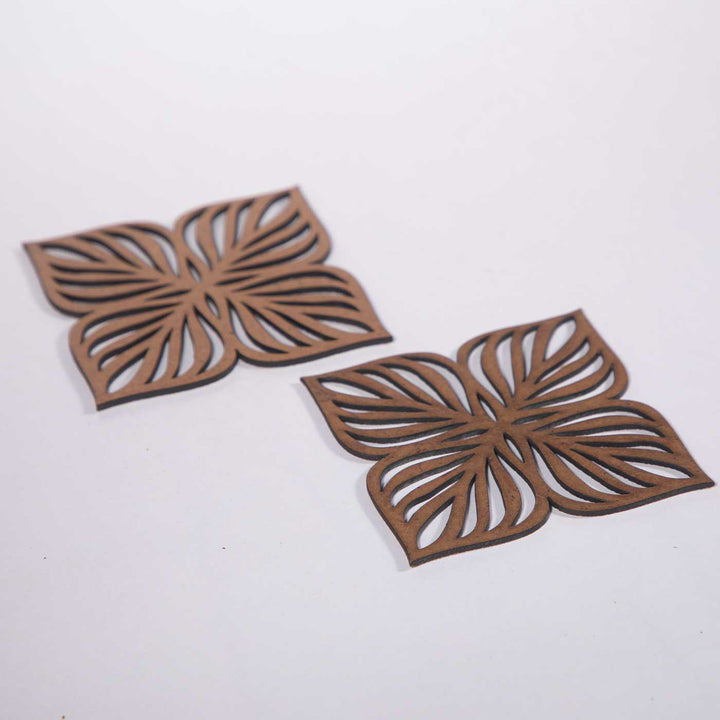 Four Leaf Clover MDF Elegant Laser-Cut Charm Coaster Set | Set of 6