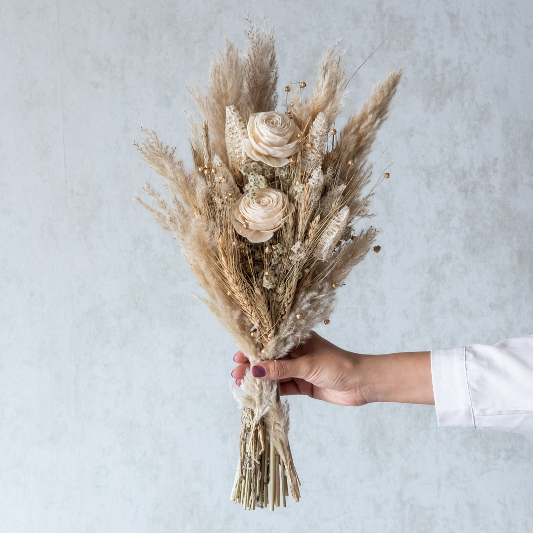 Handmade Ivory White Dream Dried Flower Bouquet