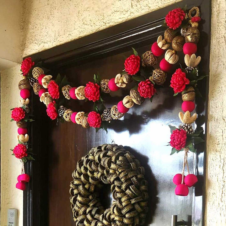 47 In | Handmade Grand Abundance Vaastu Red Toran And Latkan