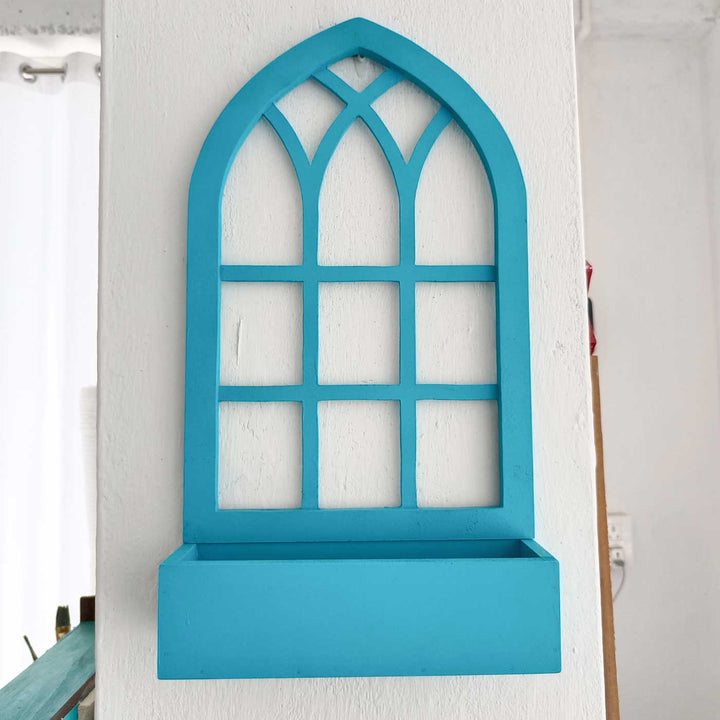 Hand-Painted Minimalist Wooden Frame With Shelf