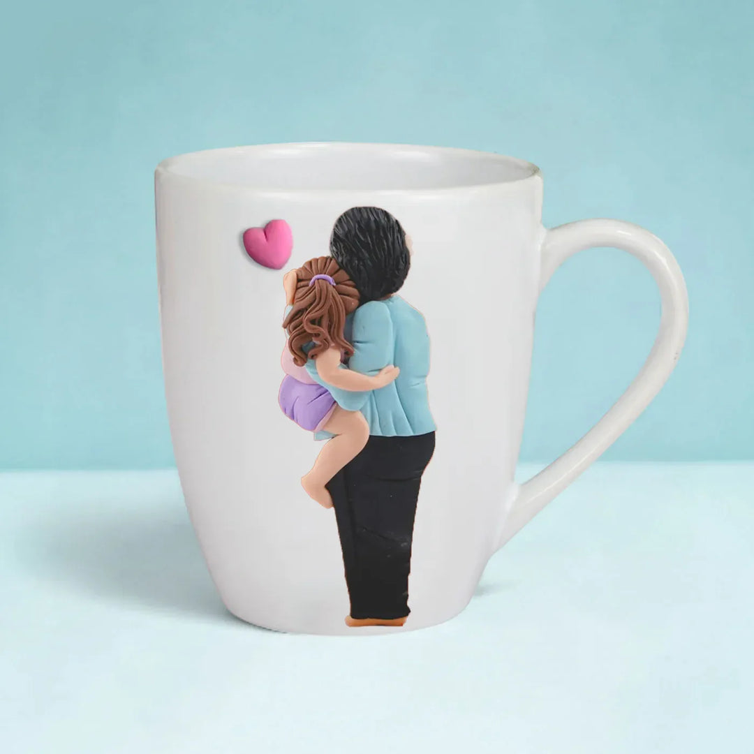 Customized Handmade Polymer Clay Parent And Child Mug