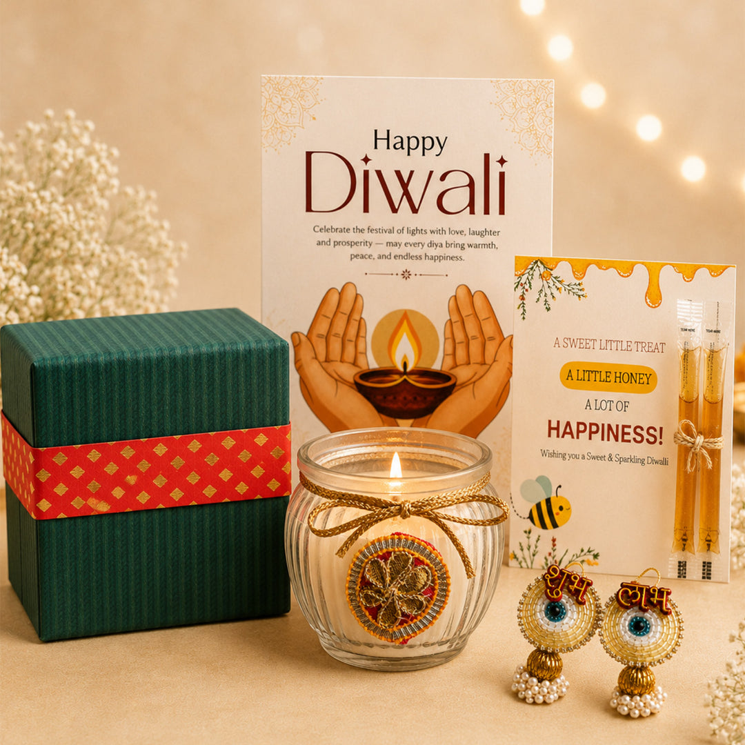 Sutli Bomb Box Diwali Gift Hamper With Matka Candle And Mata Laxmi Charan For Festive Gifting