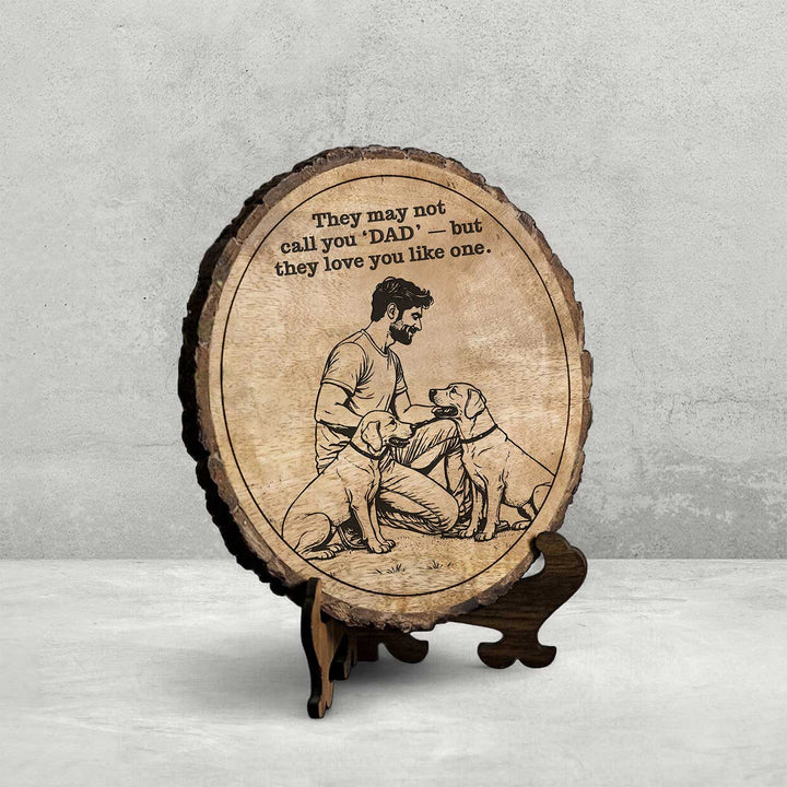 Personalized Hand Carved Engraved Pet Dad Theme Wooden Decorative Plaque