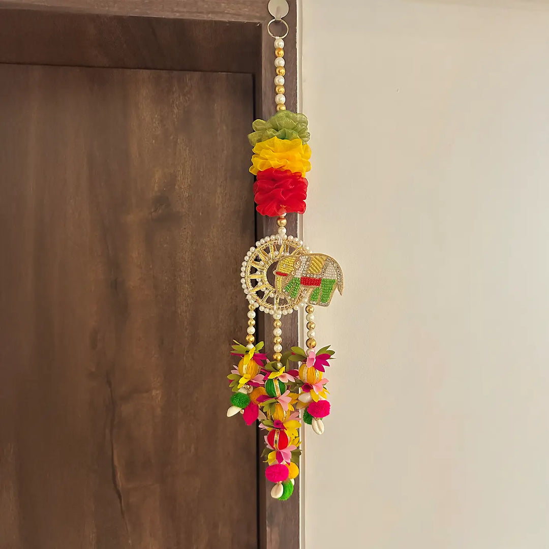 2 Pc | Handmade Decorative Floral Elephant Hanging