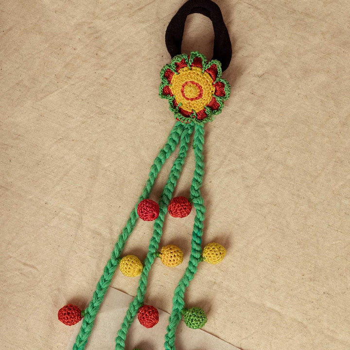 Handmade Crochet Guncha Multicolored Bead Parandi