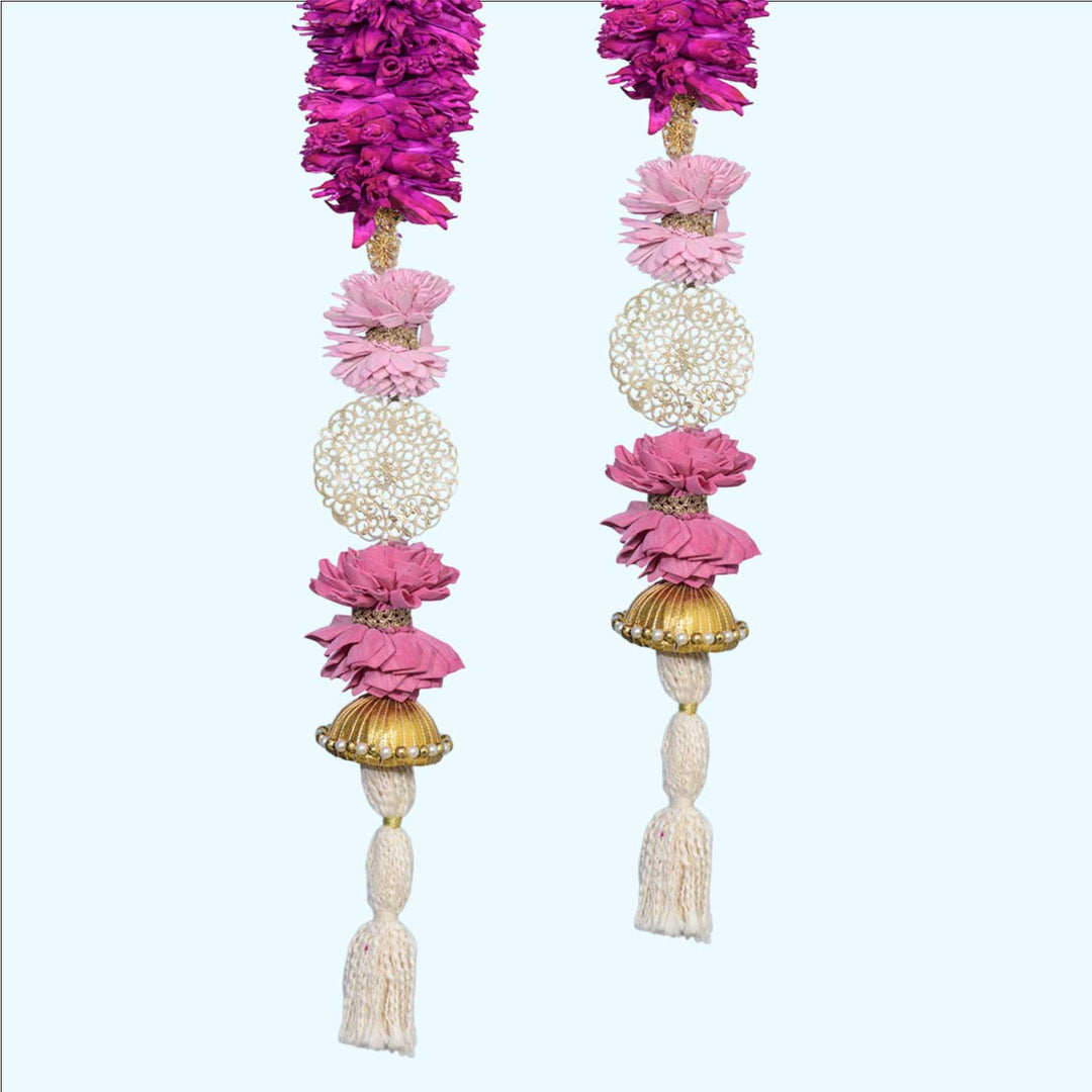 79 In | Handmade Varenya Purple Shola Flower Toran