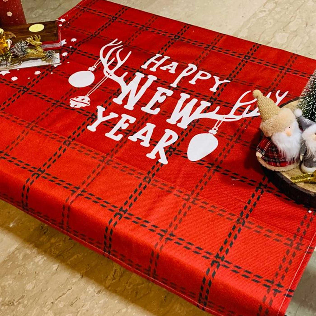 Red Table Mat For Christmas Table Decoration