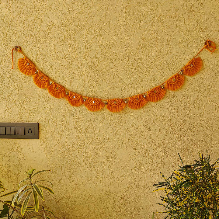 40 In | Handmade Macrame Sanskrit Design Cotton Toran