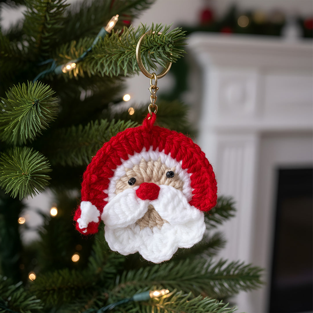 Handmade Crochet Santa Ornament For Christmas Decoration