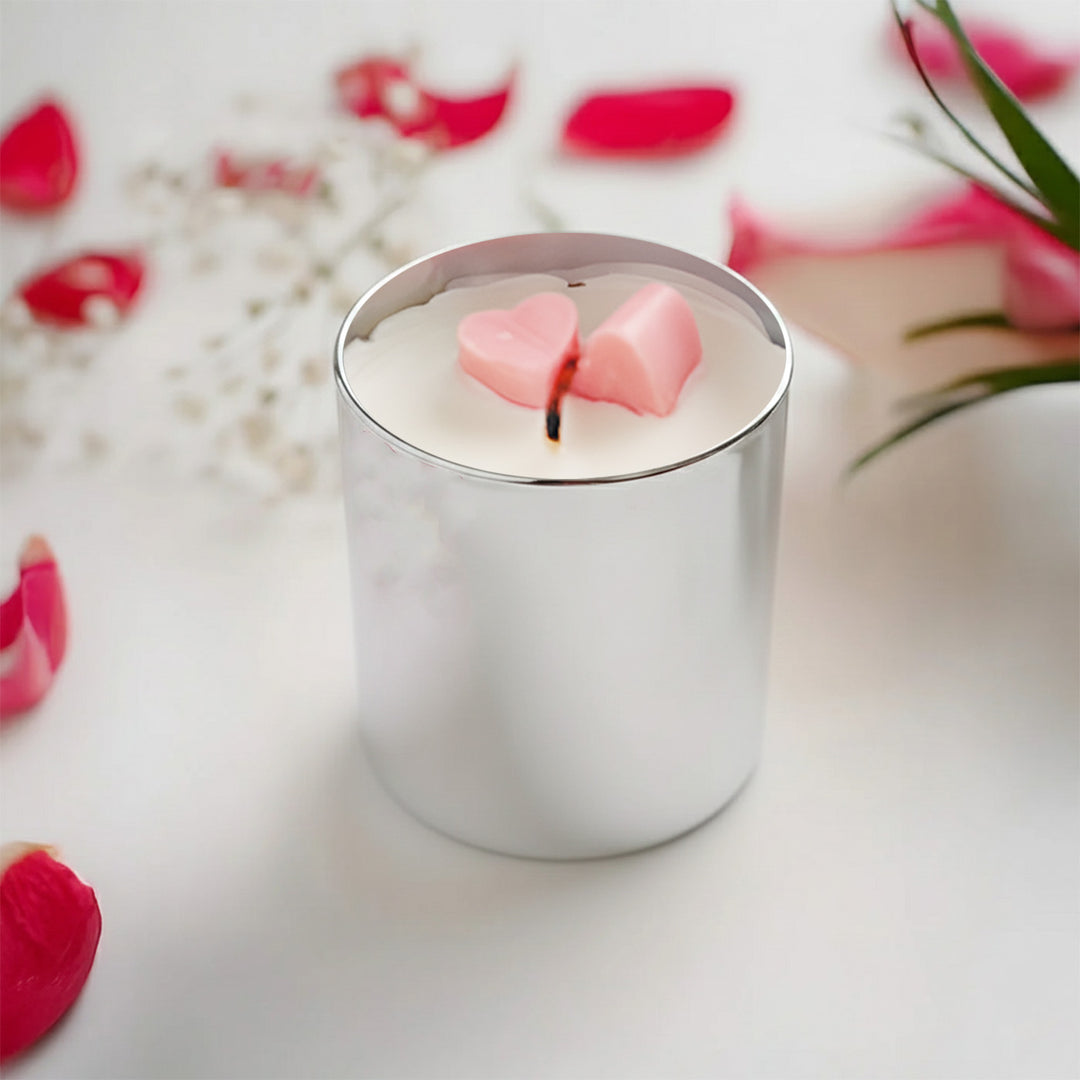Handmade Silver Glass Jar Candle