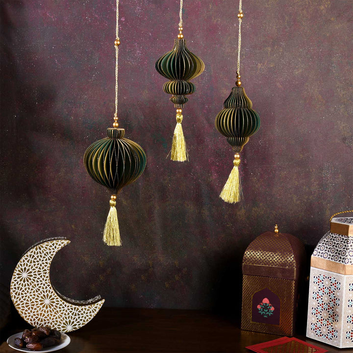3 Pc | Handmade Eid Ornament Paper Hanging