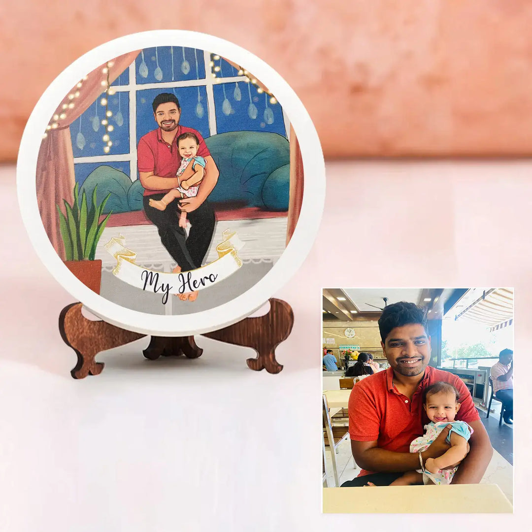 Photo Caricature Name Plate with Stand