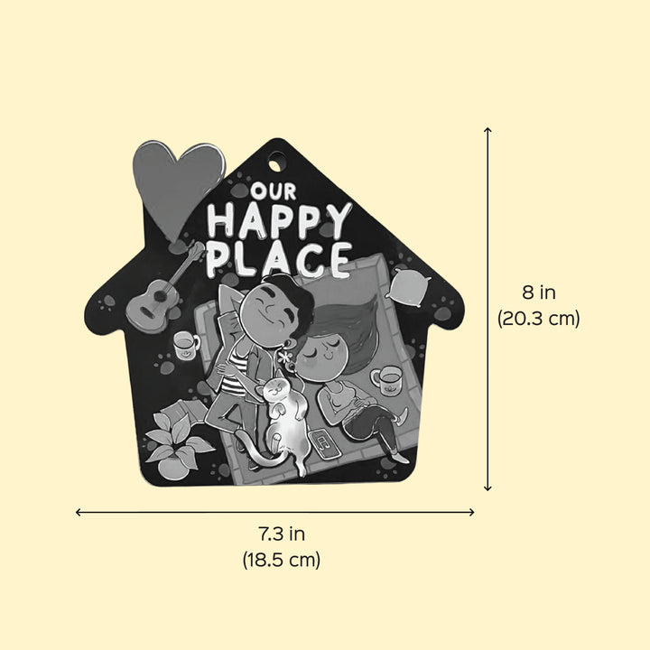 Printed Dog Theme "Our Happy Place" MDF Wood Wall Decor