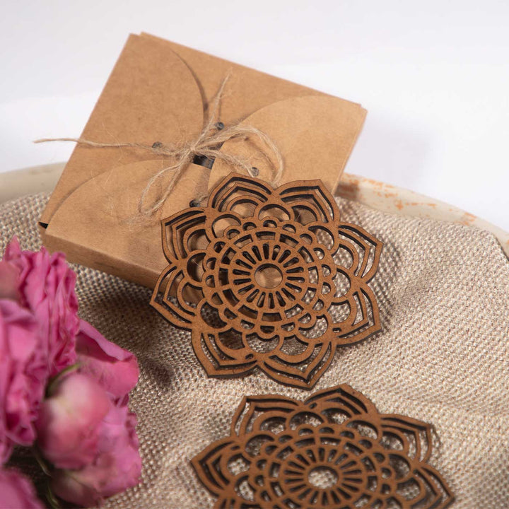 Elegant Mandala MDF Laser Cut Coaster Set | Set Of 6