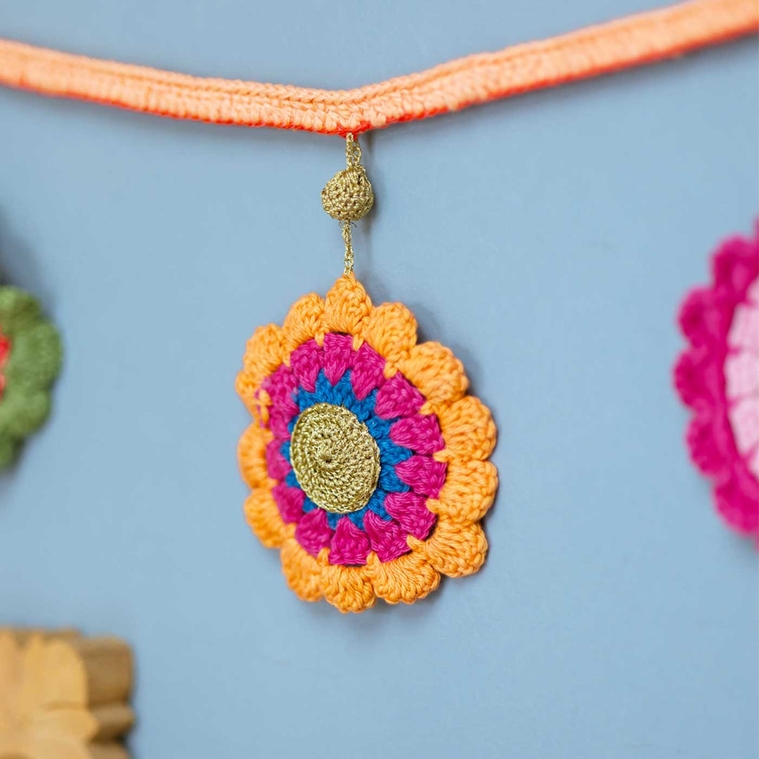 63 In | Handmade Crochet Phulwari Cotton Toran