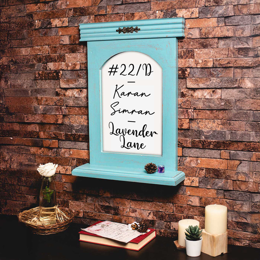 14x22 in | Vintage Personalised Nameplate Distress Finish Pine Wood Nameplate With Shelf
