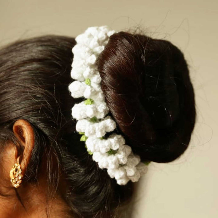 Handmade Crochet Gajra Design Acrylic Yarn Head Band