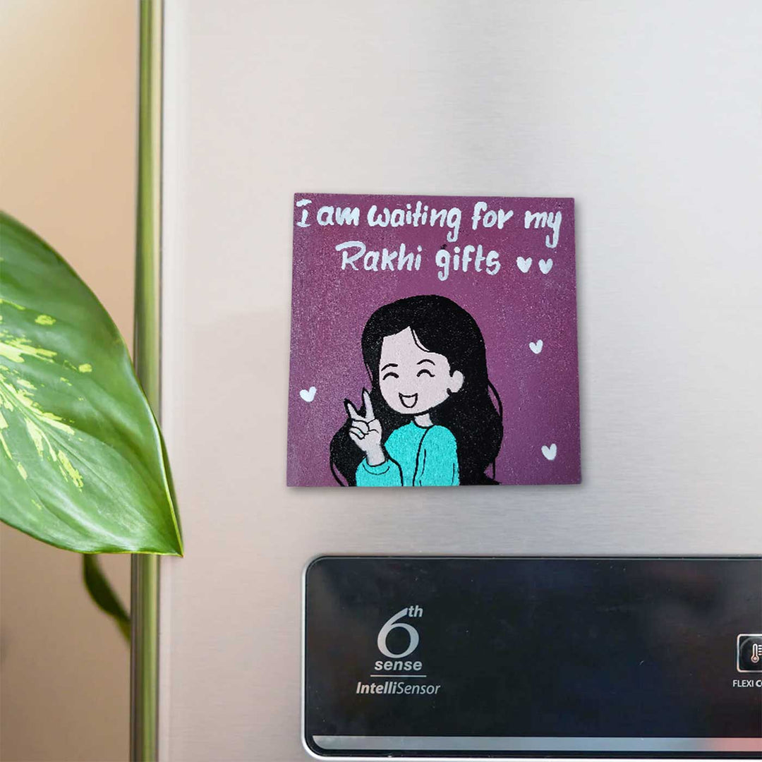 Personalized Hand-Painted Sister Design Mdf Wood Fridge Magnet