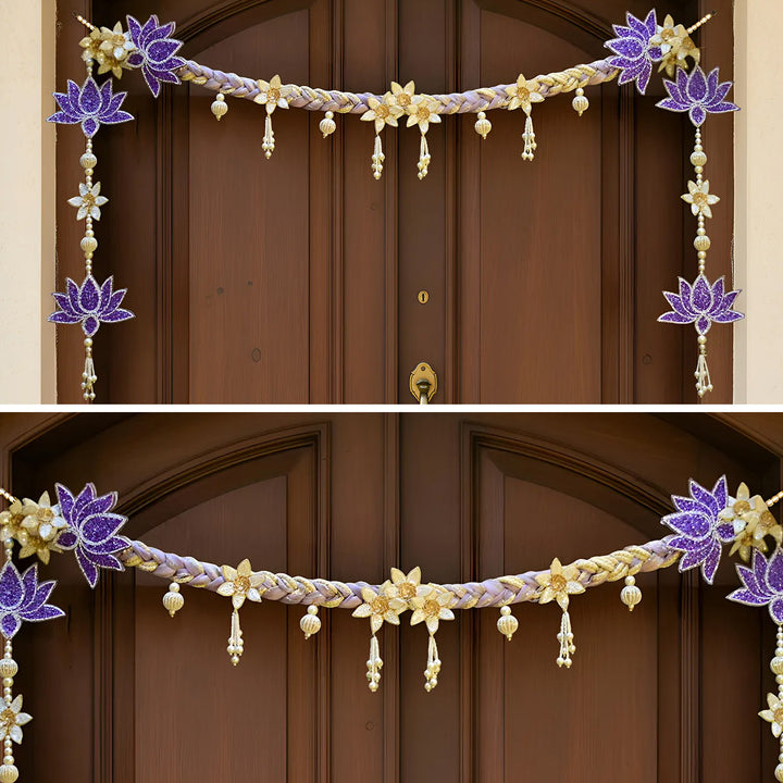 42 In | Handmade Decorative Beaded Lotus Radiance Toran