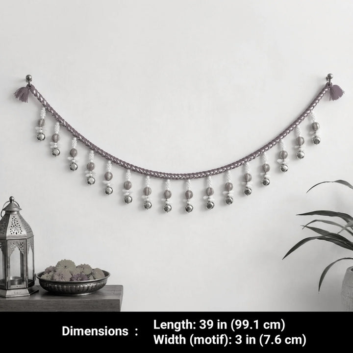 39 In | Handmade Mouli Thread & Wool Toran With Ghunghroo Bell Tassels For Festive Decor