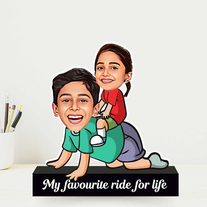 Photo Personalized Printed My Favorite Ride For Life Acrylic Caricature Cutout With Stand