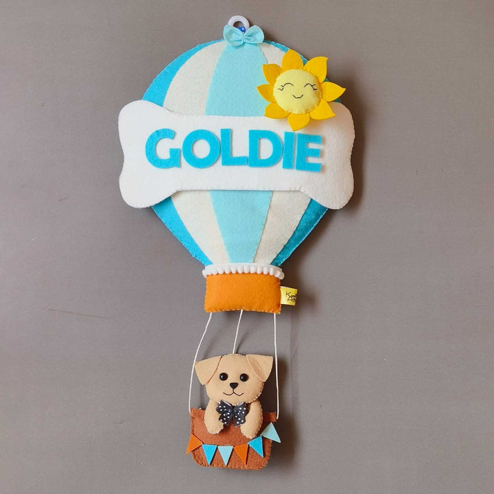 Hand-stitched Hot Air Balloon Felt Kids Nameplate