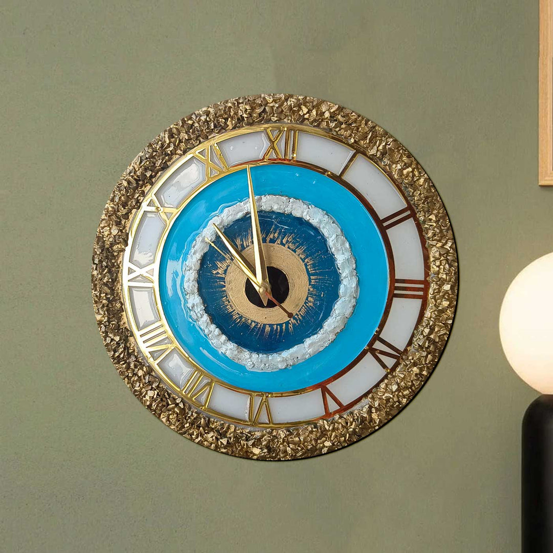 Handmade Evil Eye Theme Resin Wall Clock