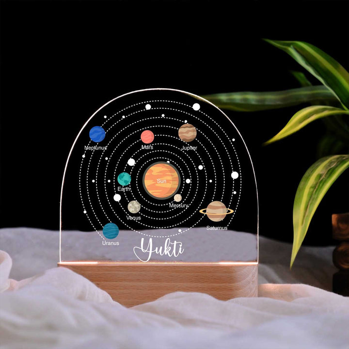 Personalized Solar System Theme Acrylic LED Table Lamp For Kids
