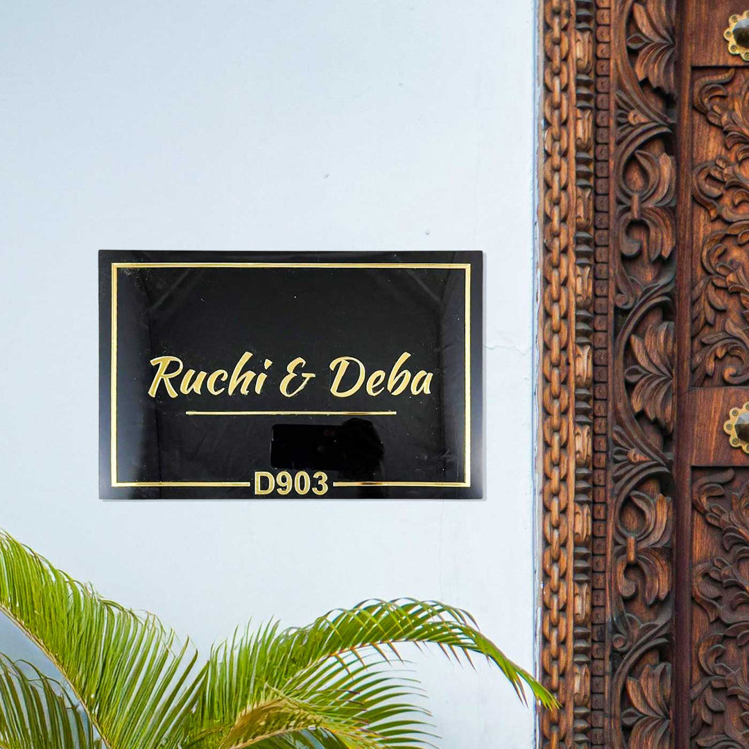 Personalized Black & Gold Acrylic Name Plate