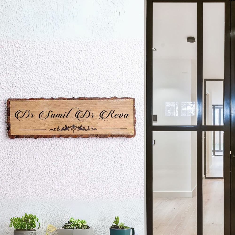 Handcrafted Mango Wood Personalized Professional Name Plate For Doctors 1 - Wall Mounted Name Personalization