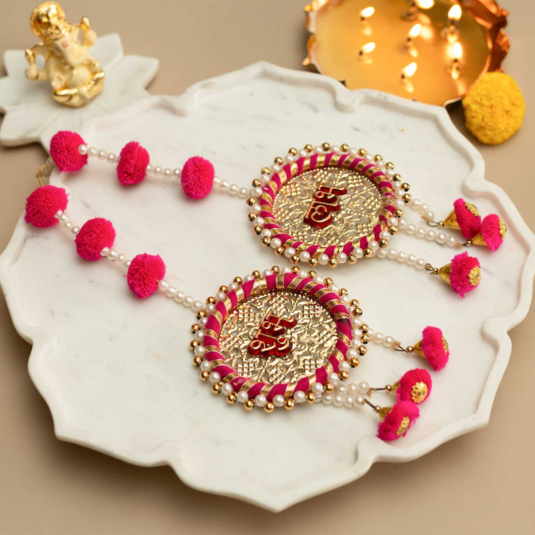 Handmade Tejasvi Shubh Labh Metal Hanging