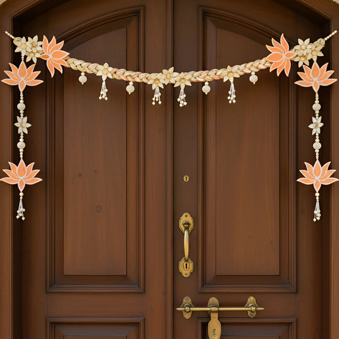 42 In | Handmade Decorative Beaded Lotus Radiance Toran