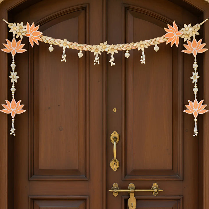 42 In | Handmade Decorative Beaded Lotus Radiance Toran