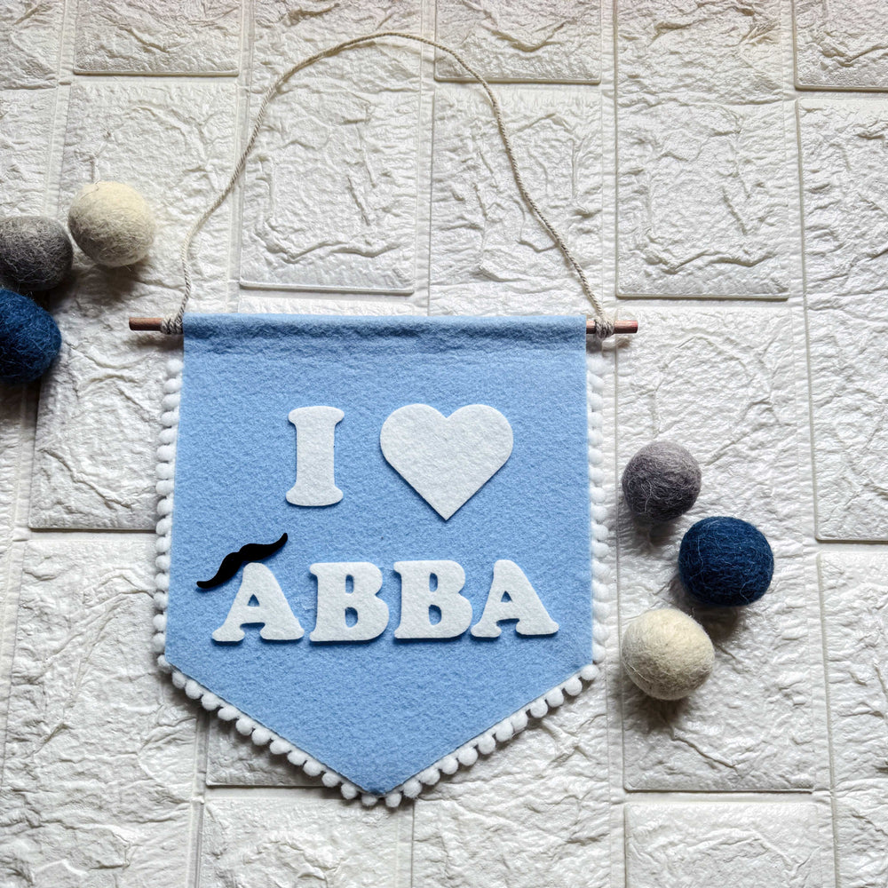 Personalized Handmade I Love Papa Felt Bunting For Fathers - Hanging Wall Banner Display