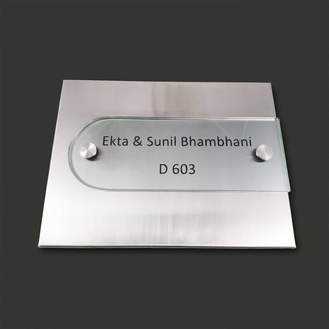 Personalized Engraved Minimalist Stainless Steel Name Plate