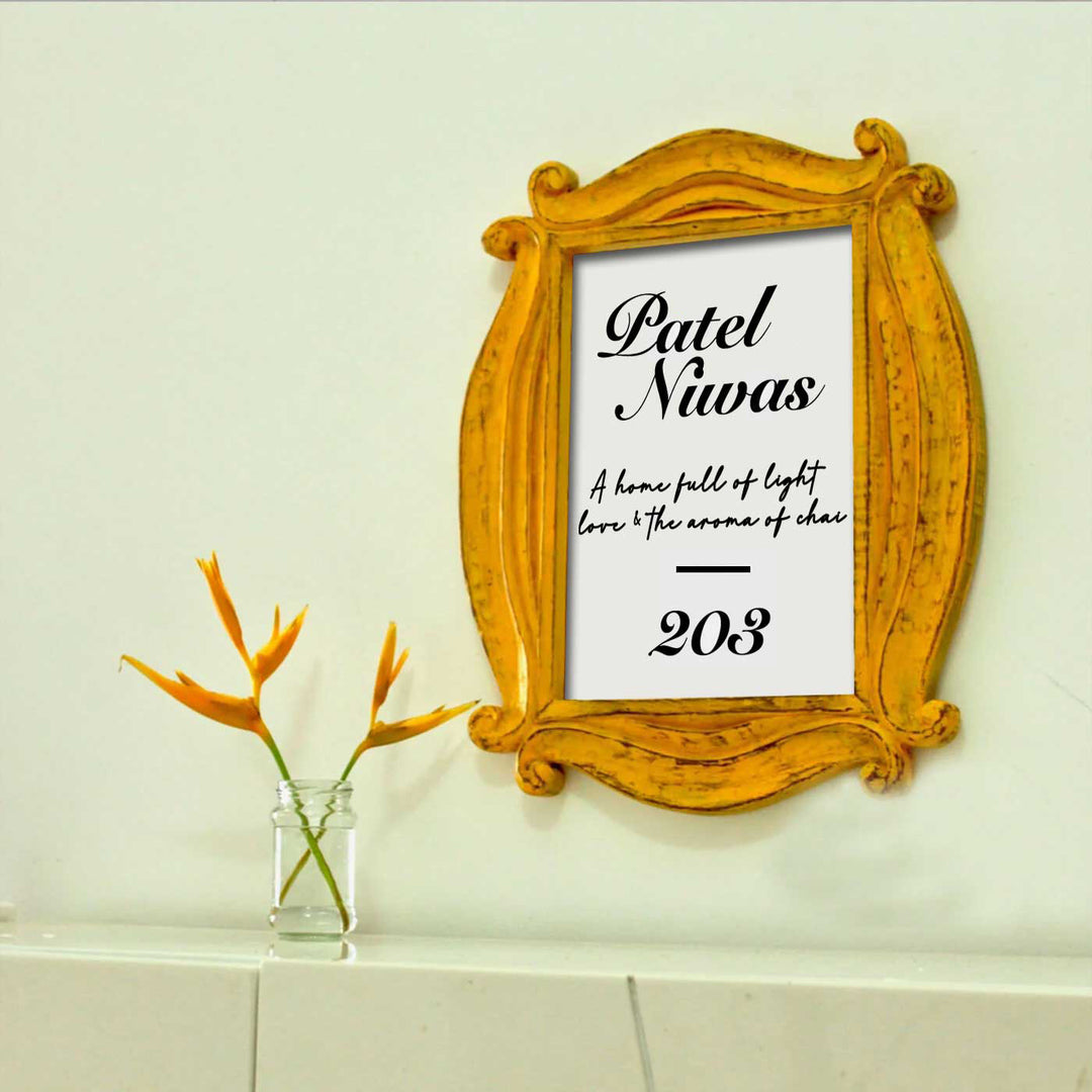 Friends Signature Wooden Personalised Distress Finish Teak Wood Nameplate