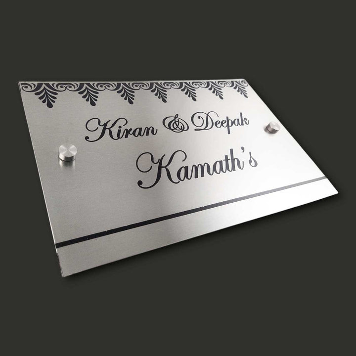 Personalized Engraved Stylish Stainless Steel Name Plate