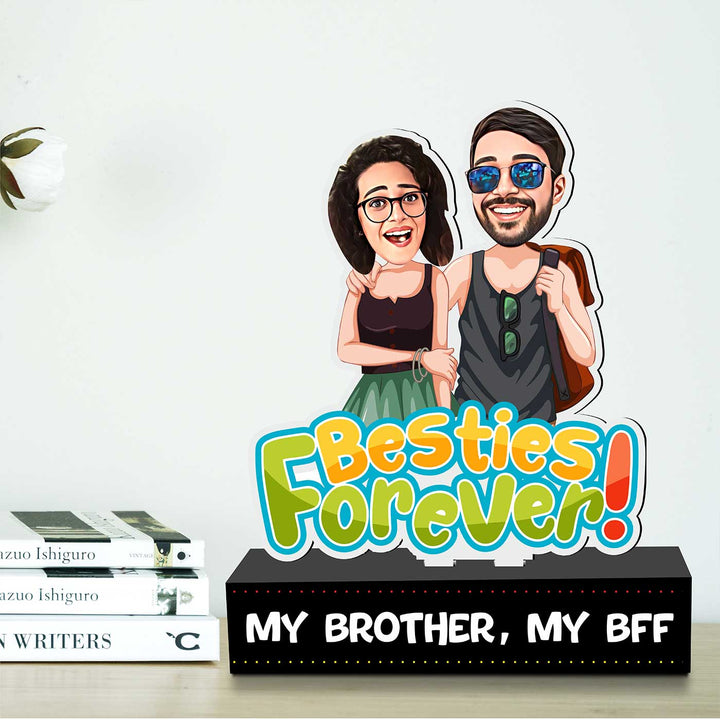 Photo Personalized Printed Besties Forever Acrylic Caricature Cutout With Stand