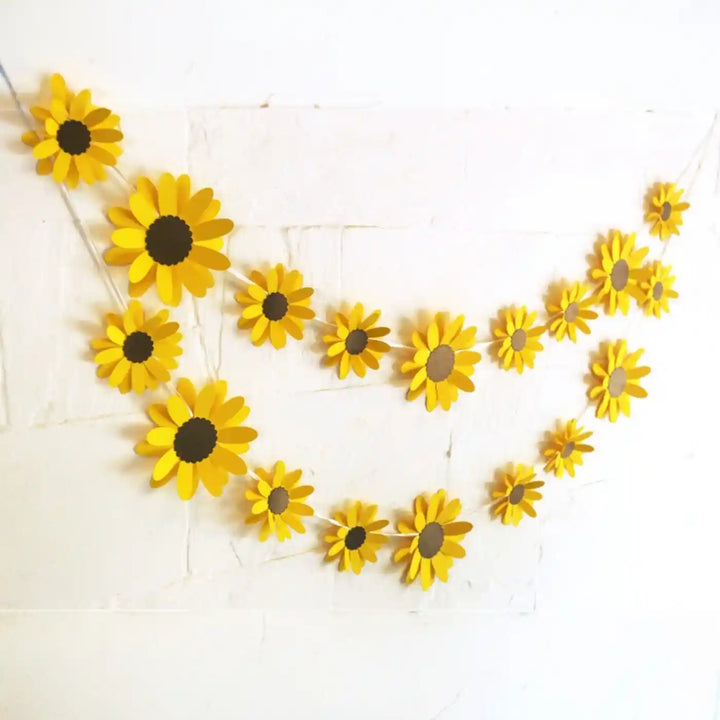 Yellow Sunflower Design Paper Bunting