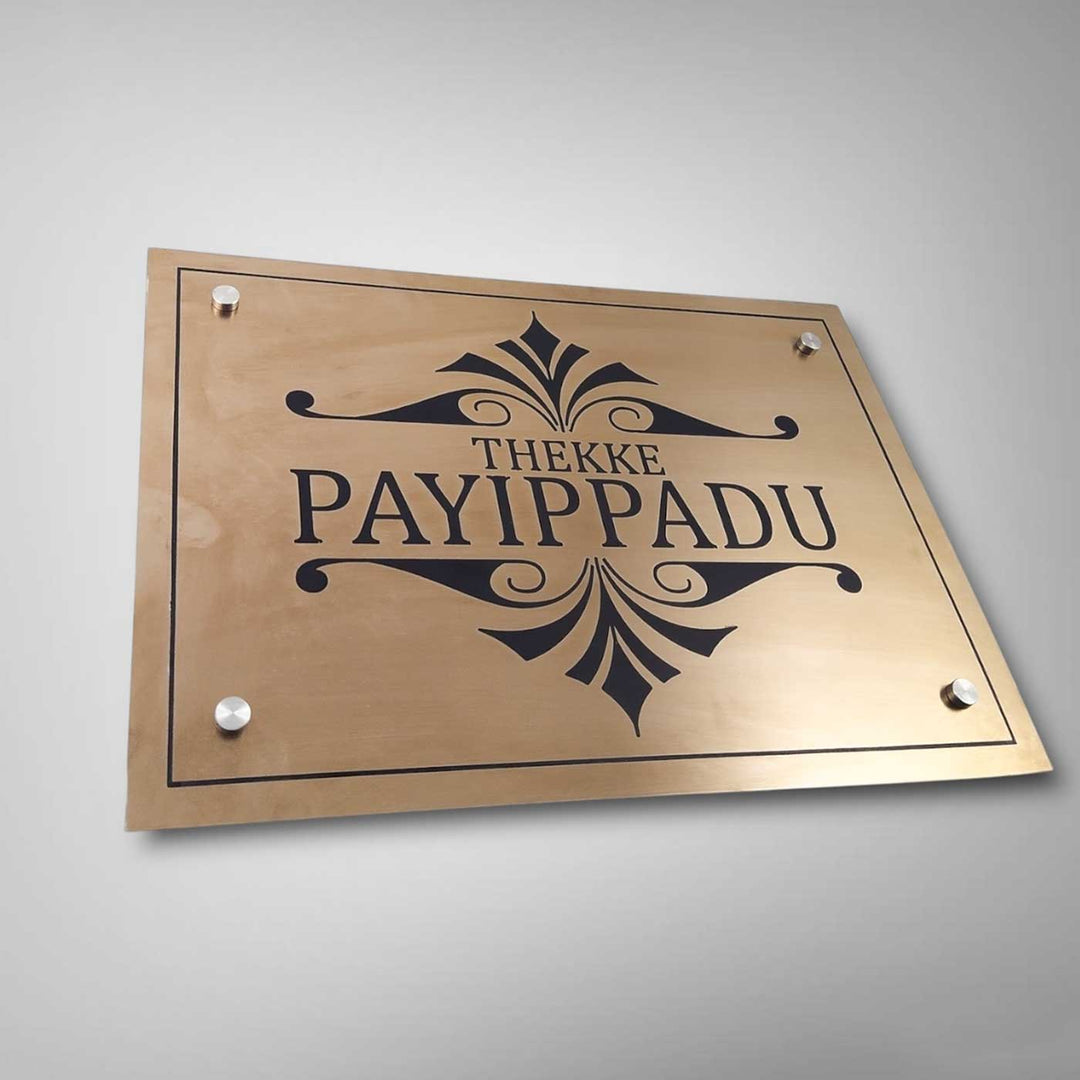 Personalized Weatherproof Elegant Copper Stainless Steel Name Plate
