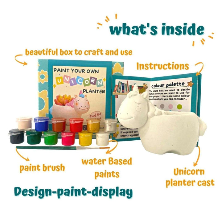 Paint Your Own Unicorn Theme Ceramic Planter DIY Kit