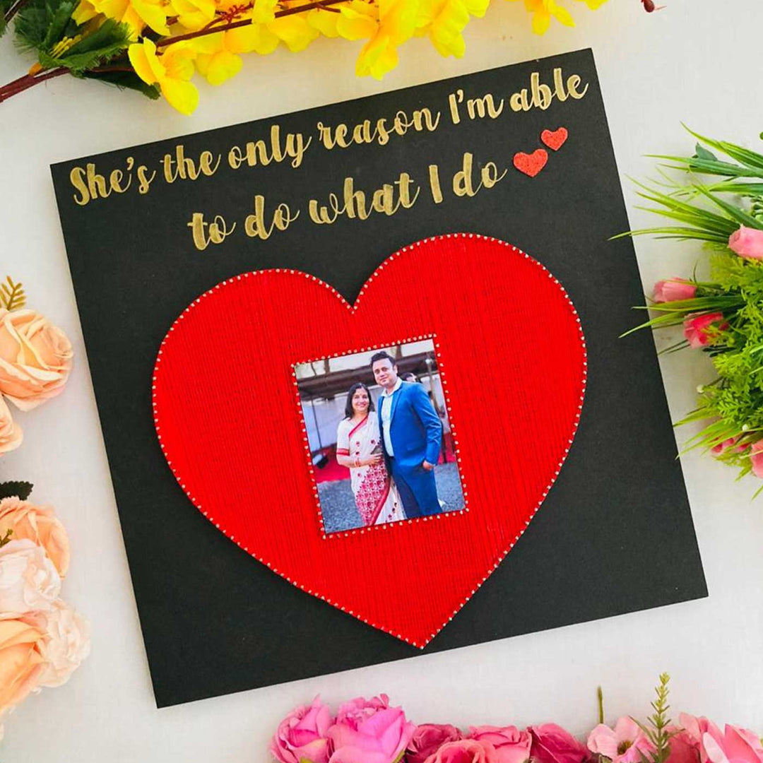 Photo Personalized Handmade String Art My Heart Is My Mum Wooden Decorative Plaque For Mothers