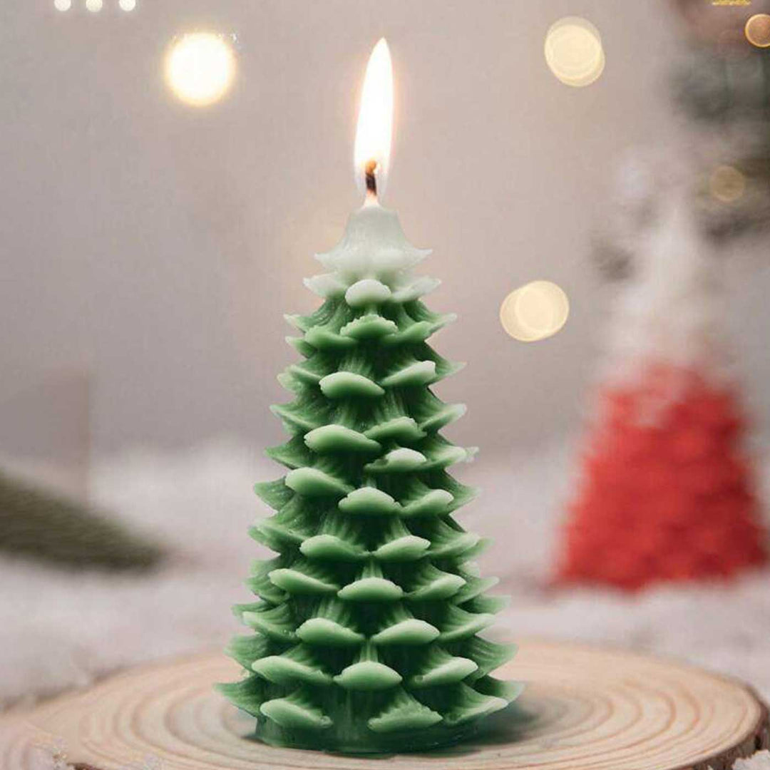 Handmade Curve Tree Soy Wax Candle For Christmas Decoration