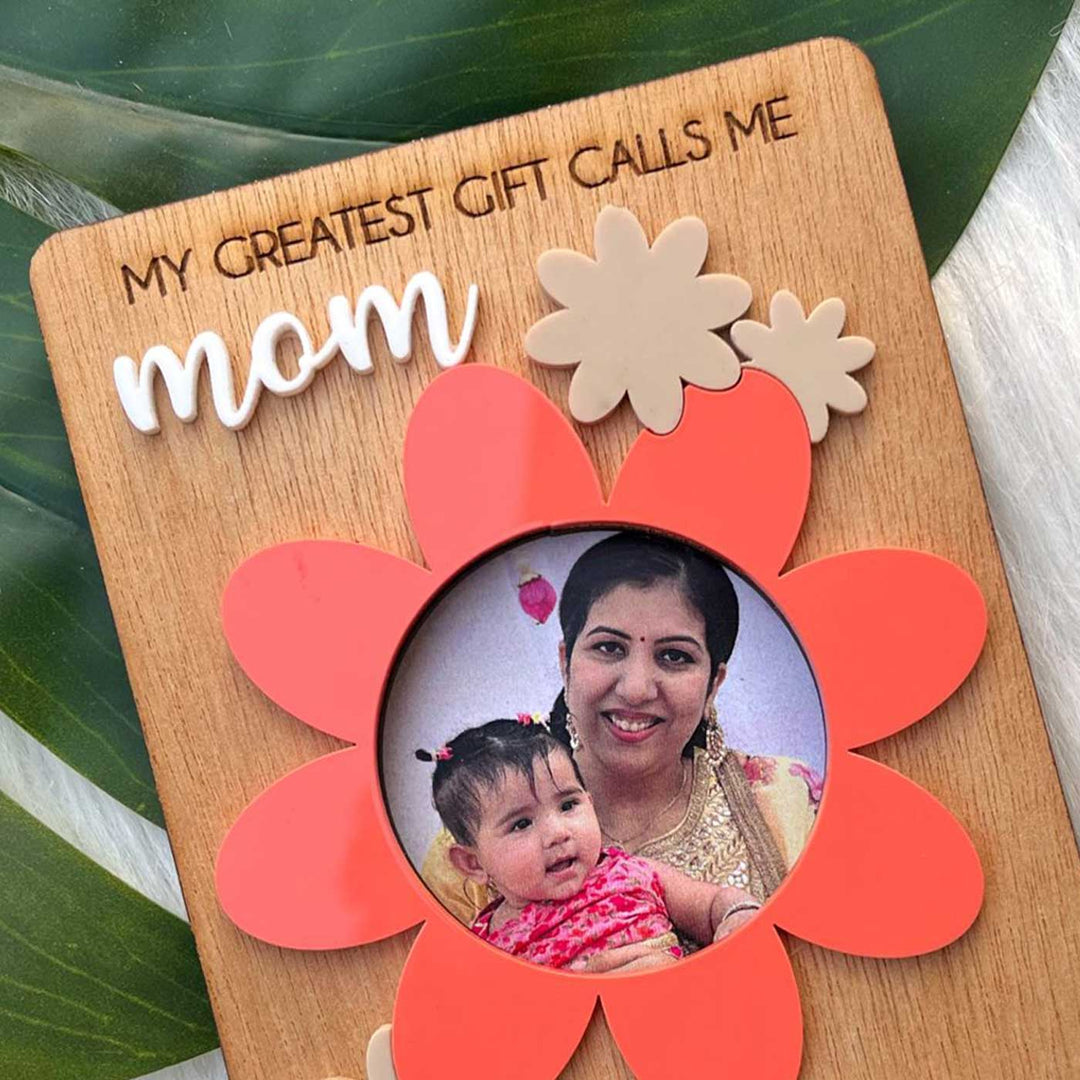 Photo Personalized Laser Cut Floral Theme Wooden Decorative Plaque