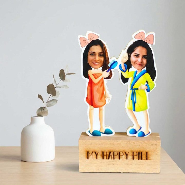 Photo Personalized Sisters Acrylic Caricature Cutout