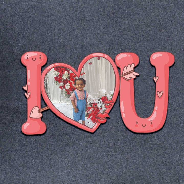 Photo Personalized "I Love You" Wooden Fridge Magnet